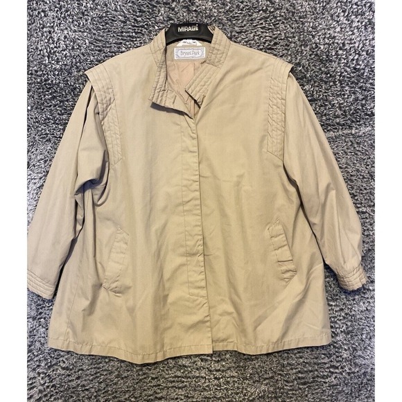 VTG Bryant Park Womens Black Beige Button Front Coat Size 24 - Picture 3 of 9